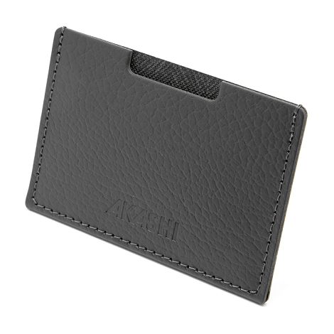  PORTE CARTE SIMPLE CUIR RECYCLÉ GRIS