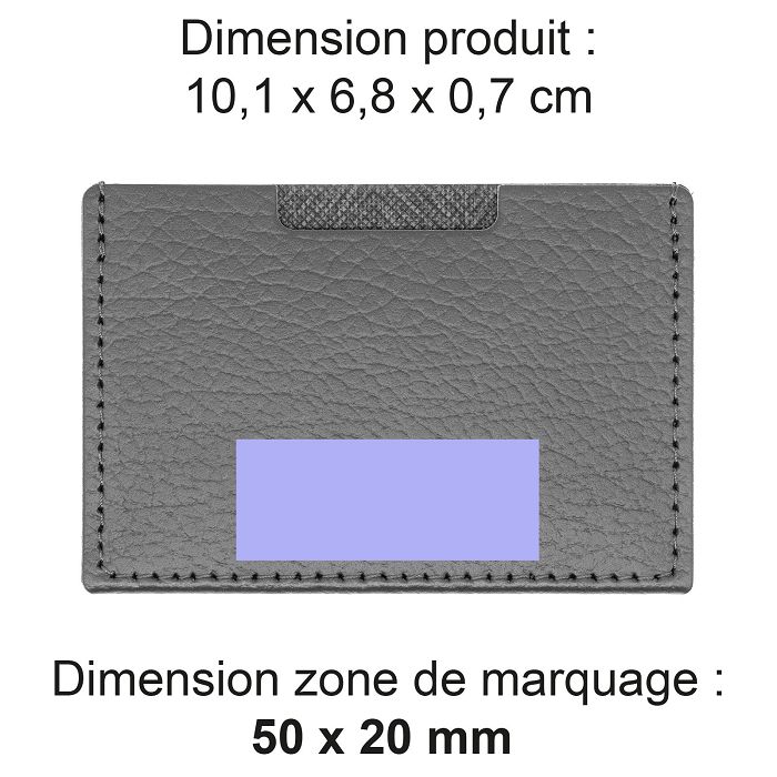  PORTE CARTE SIMPLE CUIR RECYCLÉ GRIS