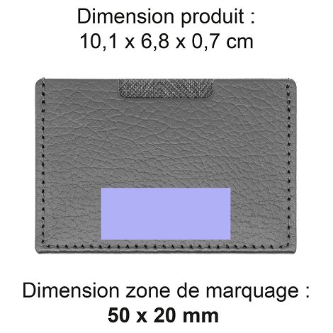  PORTE CARTE SIMPLE CUIR RECYCLÉ GRIS