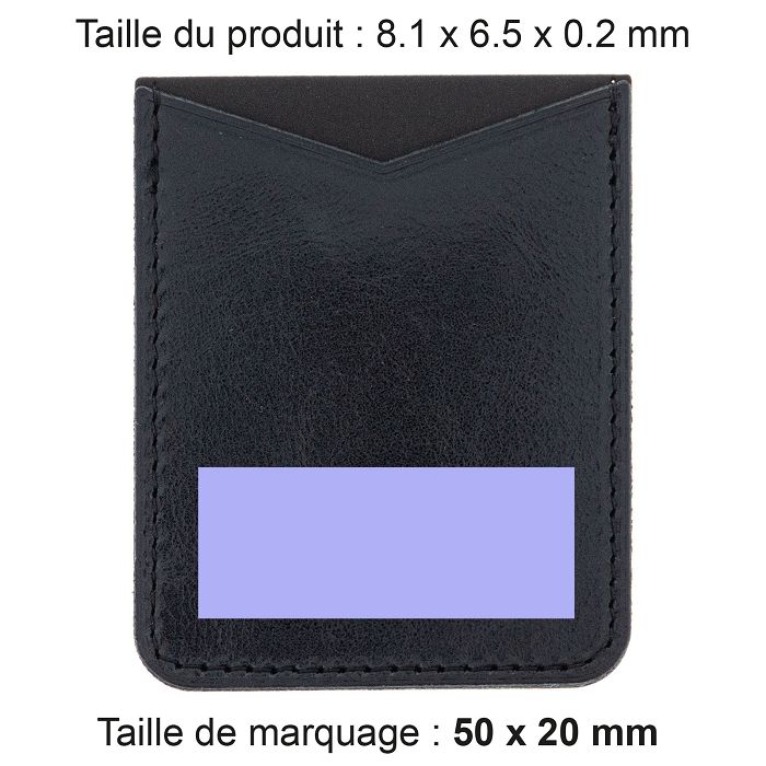  PORTE-CARTE POUR SMARTPHONE AVEC ADHESIF 3M EN CUIR VERITABLE NOI
