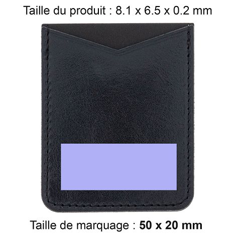  PORTE-CARTE POUR SMARTPHONE AVEC ADHESIF 3M EN CUIR VERITABLE NOI