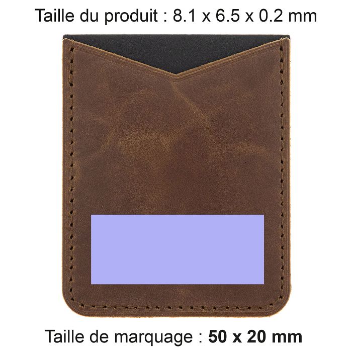  PORTE-CARTE POUR SMARTPHONE AVEC ADHESIF 3M EN CUIR VERITABLE MAR