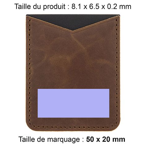  PORTE-CARTE POUR SMARTPHONE AVEC ADHESIF 3M EN CUIR VERITABLE MAR