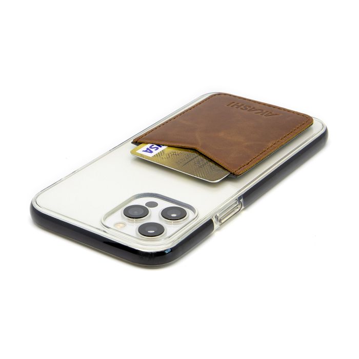  PORTE-CARTE POUR SMARTPHONE AVEC ADHESIF 3M EN CUIR VERITABLE MAR
