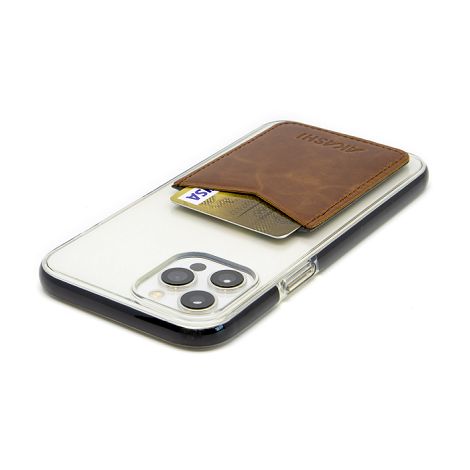  PORTE-CARTE POUR SMARTPHONE AVEC ADHESIF 3M EN CUIR VERITABLE MAR