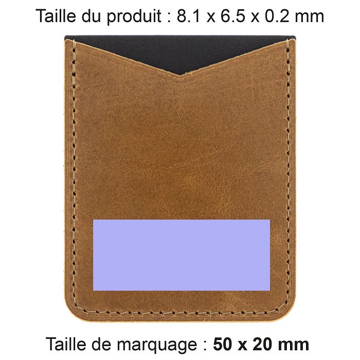  PORTE-CARTE POUR SMARTPHONE AVEC ADHESIF 3M EN CUIR VERITABLE MAR