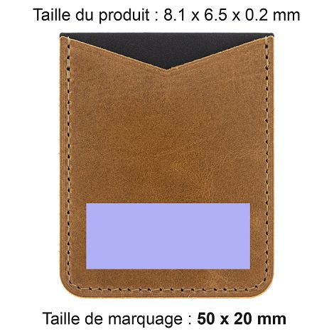  PORTE-CARTE POUR SMARTPHONE AVEC ADHESIF 3M EN CUIR VERITABLE MAR