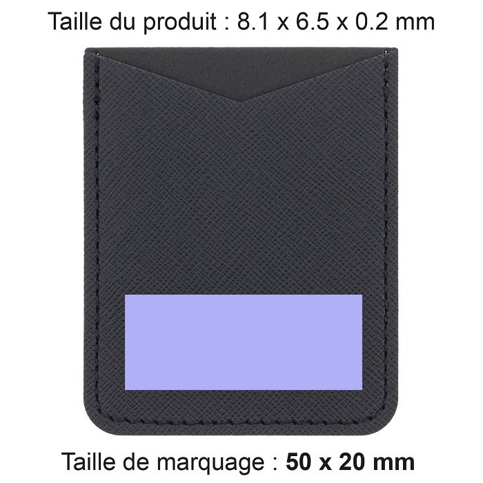  PORTE-CARTE POUR SMARTPHONE AVEC ADHESIF 3M EN SIMILI-CUIR NOIR G