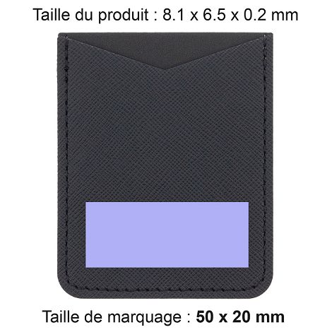  PORTE-CARTE POUR SMARTPHONE AVEC ADHESIF 3M EN SIMILI-CUIR NOIR G