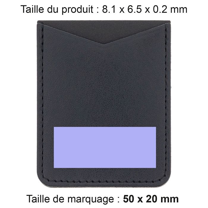  PORTE-CARTE POUR SMARTPHONE AVEC ADHESIF 3M EN SIMILI-CUIR LISSE 