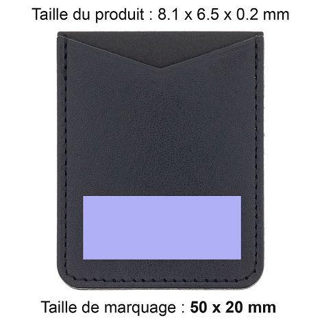  PORTE-CARTE POUR SMARTPHONE AVEC ADHESIF 3M EN SIMILI-CUIR LISSE 