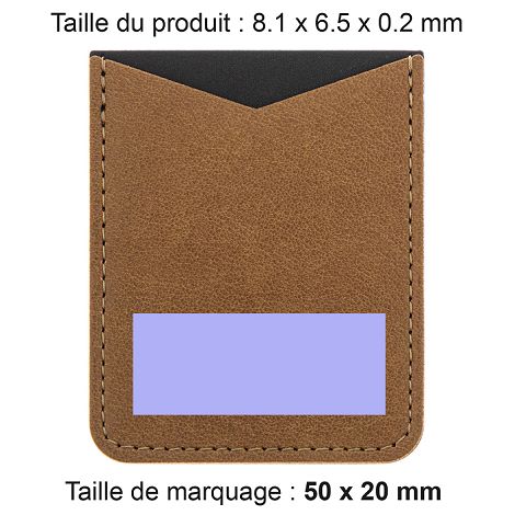  PORTE-CARTE POUR SMARTPHONE AVEC ADHESIF 3M EN SIMILI-CUIR LISSE 
