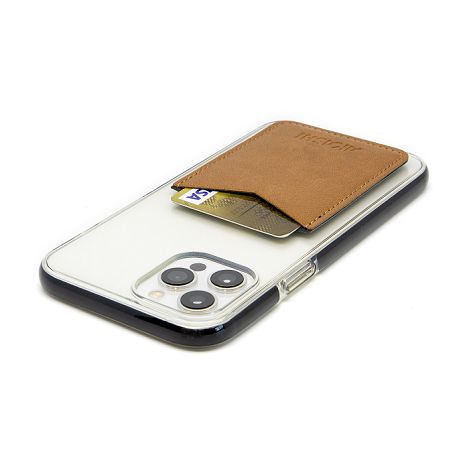  PORTE-CARTE POUR SMARTPHONE AVEC ADHESIF 3M EN SIMILI-CUIR LISSE 