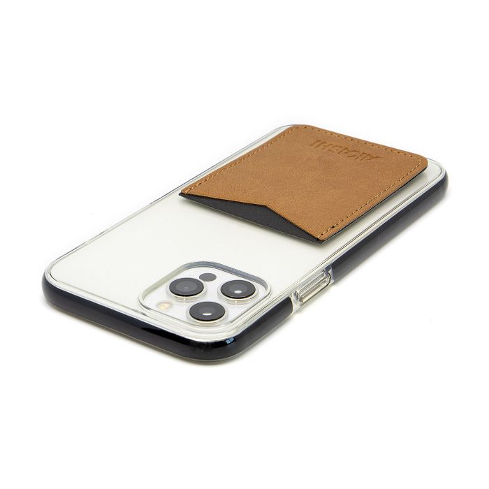  PORTE-CARTE POUR SMARTPHONE AVEC ADHESIF 3M EN SIMILI-CUIR LISSE 