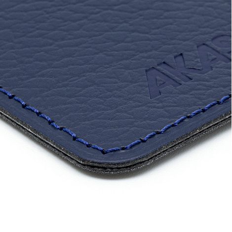  PORTE-CARTE POUR SMARTPHONE AVEC ADHESIF 3M CUIR RECYCLÉ BLEU MAR