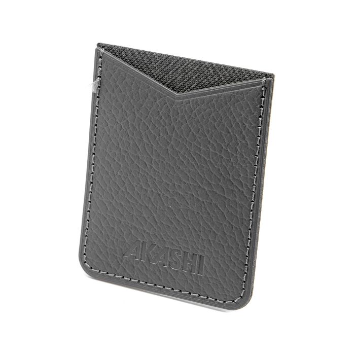  PORTE-CARTE POUR SMARTPHONE AVEC ADHESIF 3M CUIR RECYCLÉ GRIS