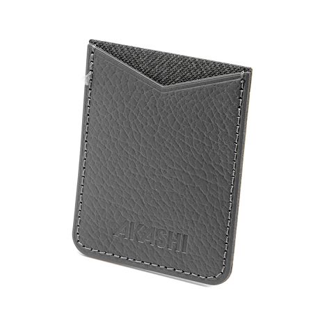  PORTE-CARTE POUR SMARTPHONE AVEC ADHESIF 3M CUIR RECYCLÉ GRIS