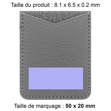  PORTE-CARTE POUR SMARTPHONE AVEC ADHESIF 3M CUIR RECYCLÉ GRIS