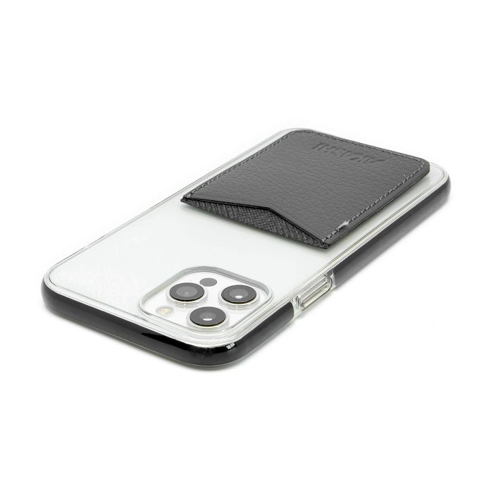  PORTE-CARTE POUR SMARTPHONE AVEC ADHESIF 3M CUIR RECYCLÉ GRIS