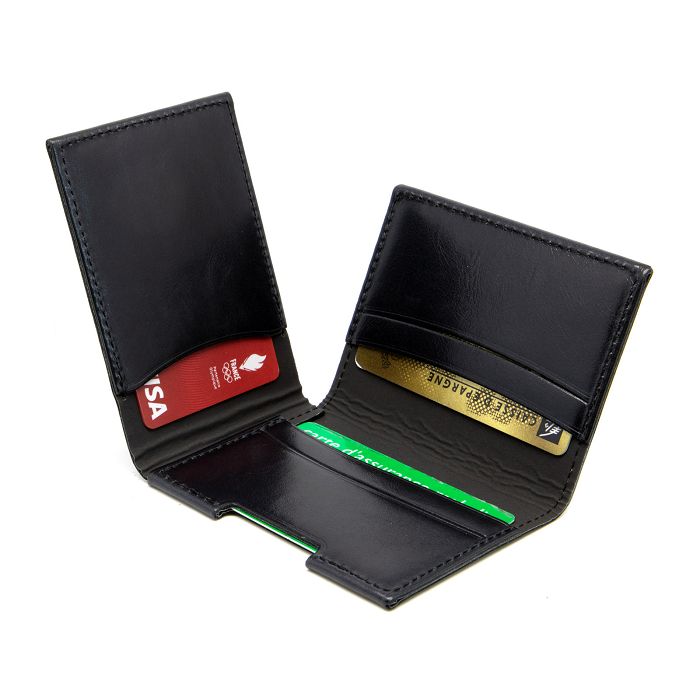  PORTE CARTE VOLET EN CUIR VERITABLE NOIR