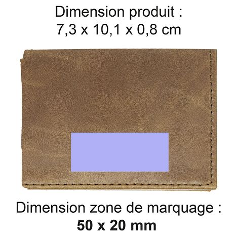  PORTE CARTE VOLET EN CUIR VERITABLE MARRON FONCE