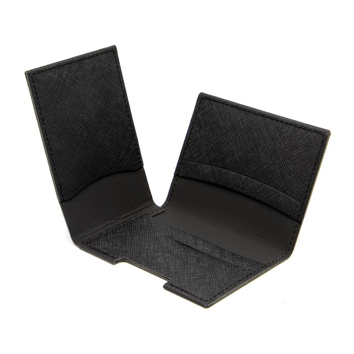  PORTE CARTE VOLET EN SIMILI-CUIR NOIR GRAINE