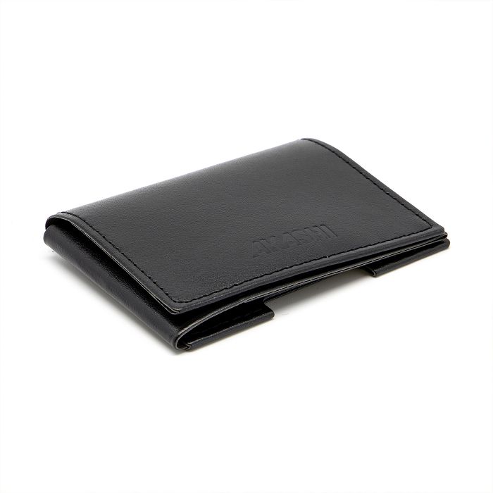  PORTE CARTE VOLET EN SIMILI-CUIR LISSE NOIR