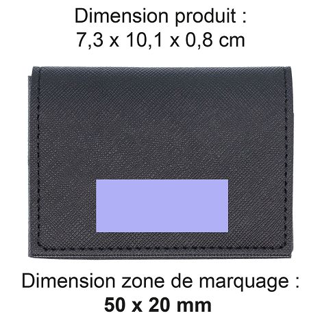  PORTE CARTE VOLET EN SIMILI-CUIR LISSE NOIR