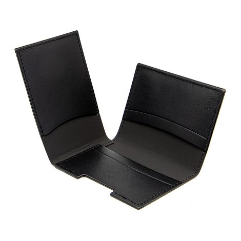  PORTE CARTE VOLET EN SIMILI-CUIR LISSE NOIR