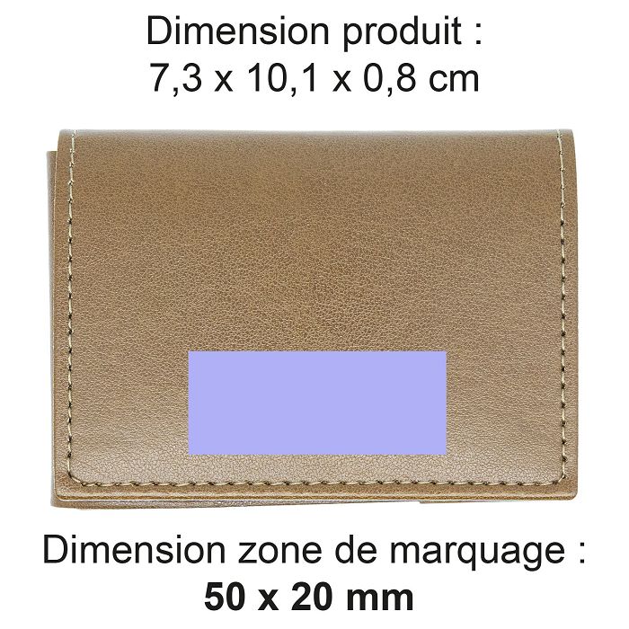  PORTE CARTE VOLET EN SIMILI-CUIR LISSE MARRON