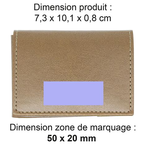  PORTE CARTE VOLET EN SIMILI-CUIR LISSE MARRON
