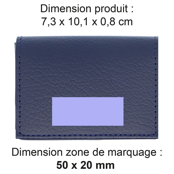  PORTE CARTE VOLET CUIR RECYCLÉ BLEU MARINE