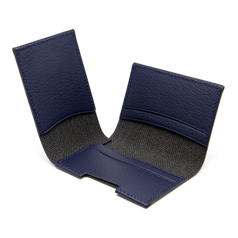  PORTE CARTE VOLET CUIR RECYCLÉ BLEU MARINE