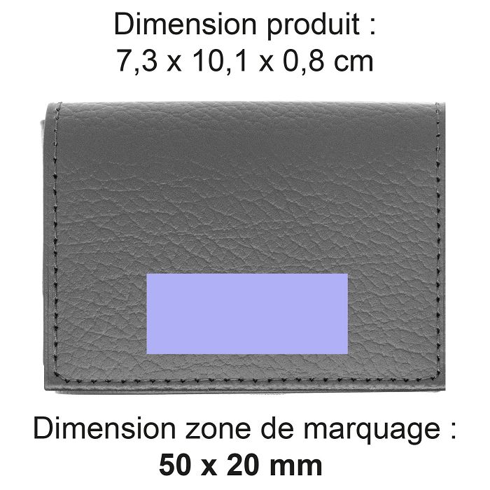  PORTE CARTE VOLET CUIR RECYCLÉ GRIS