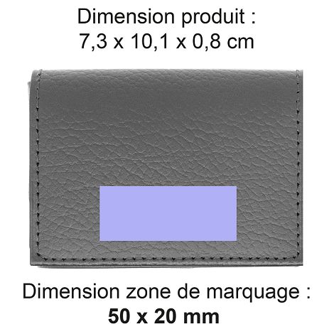  PORTE CARTE VOLET CUIR RECYCLÉ GRIS