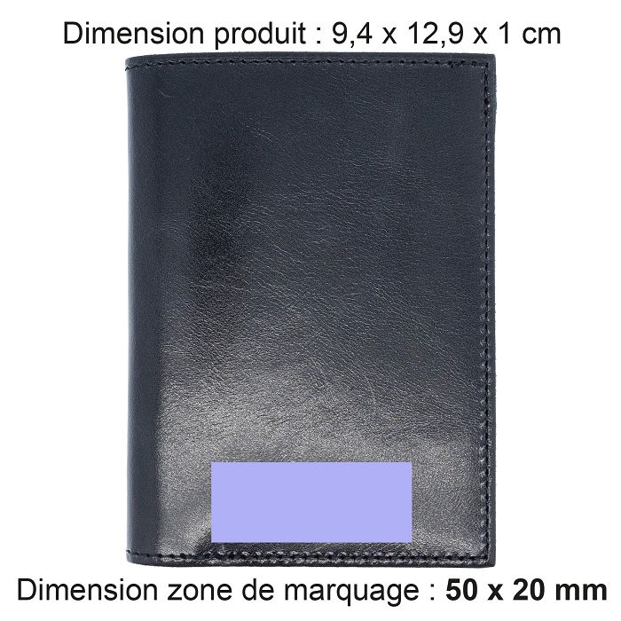  PORTEFEUILLE VERTICAL EN CUIR VERITABLE NOIR