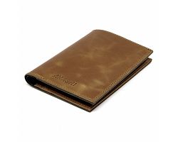PORTEFEUILLE VERTICAL EN CUIR VERITABLE MARRON FONCE