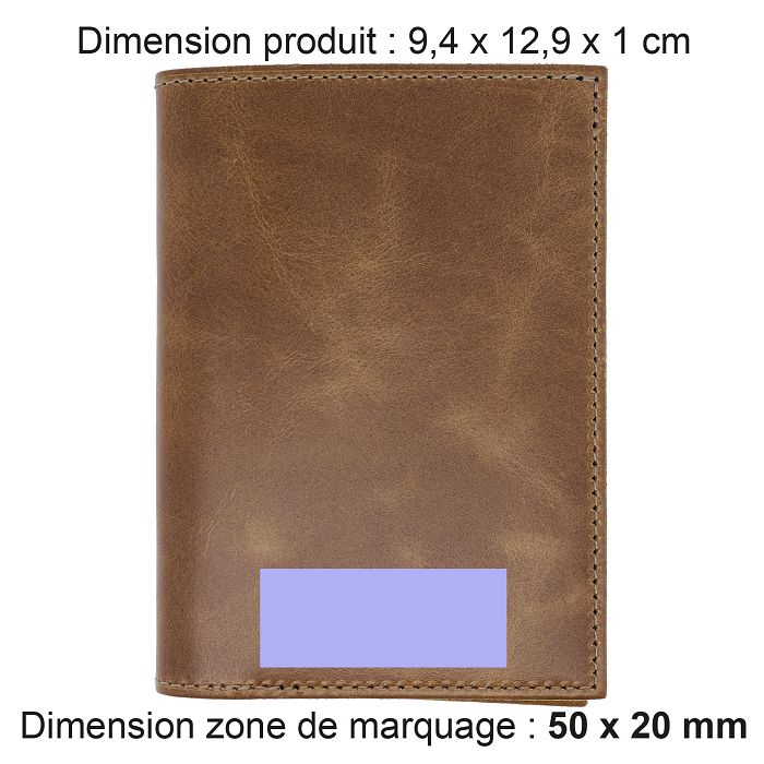  PORTEFEUILLE VERTICAL EN CUIR VERITABLE MARRON FONCE
