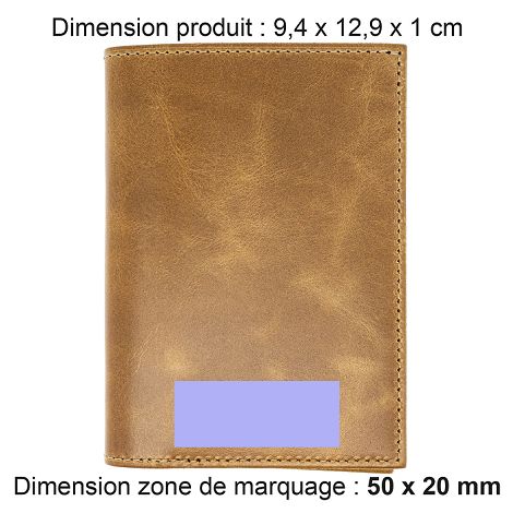  PORTEFEUILLE VERTICAL EN CUIR VERITABLE MARRON CLAIR