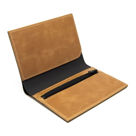  PORTEFEUILLE VERTICAL EN CUIR VERITABLE MARRON CLAIR