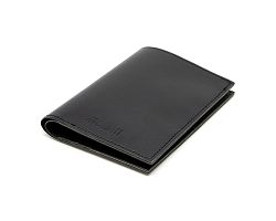 PORTEFEUILLE VERTICAL EN SIMILI-CUIR NOIR GRAINE