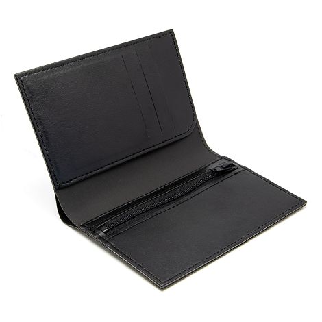  PORTEFEUILLE VERTICAL EN SIMILI-CUIR NOIR GRAINE
