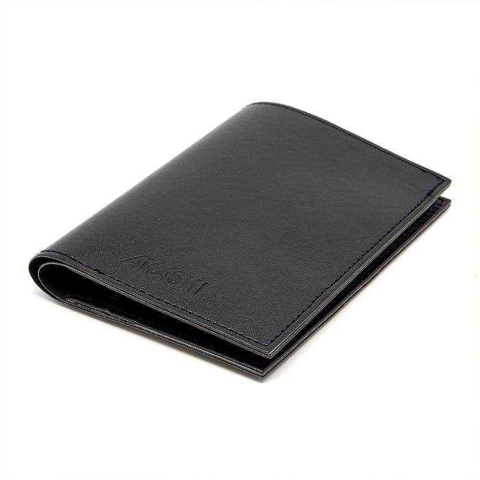  PORTEFEUILLE VERTICAL EN SIMILI-CUIR LISSE NOIR