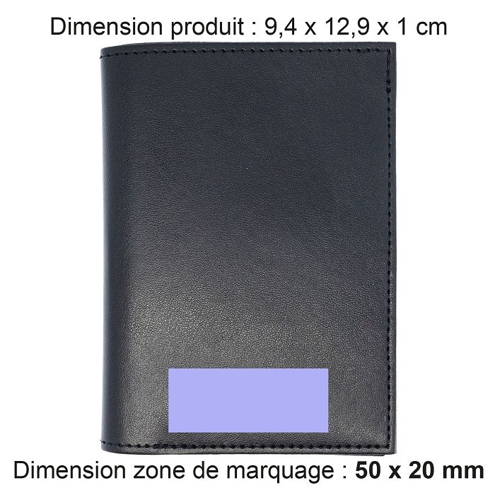  PORTEFEUILLE VERTICAL EN SIMILI-CUIR LISSE NOIR