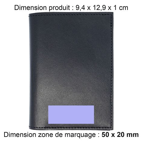  PORTEFEUILLE VERTICAL EN SIMILI-CUIR LISSE NOIR