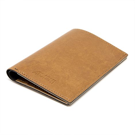  PORTEFEUILLE VERTICAL EN SIMILI-CUIR LISSE MARRON