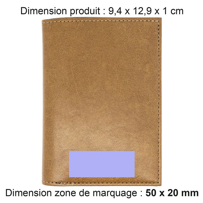  PORTEFEUILLE VERTICAL EN SIMILI-CUIR LISSE MARRON