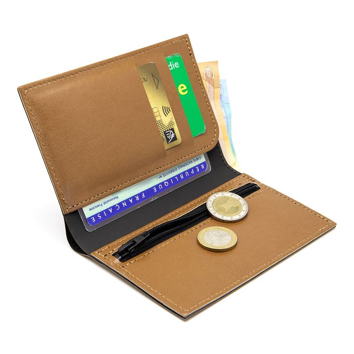  PORTEFEUILLE VERTICAL EN SIMILI-CUIR LISSE MARRON