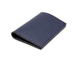 PORTEFEUILLE VERTICAL EN CUIR RECYCLÉ BLEU MARINE