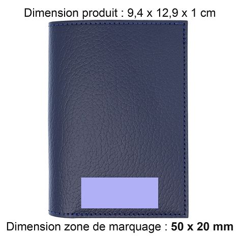  PORTEFEUILLE VERTICAL EN CUIR RECYCLÉ BLEU MARINE